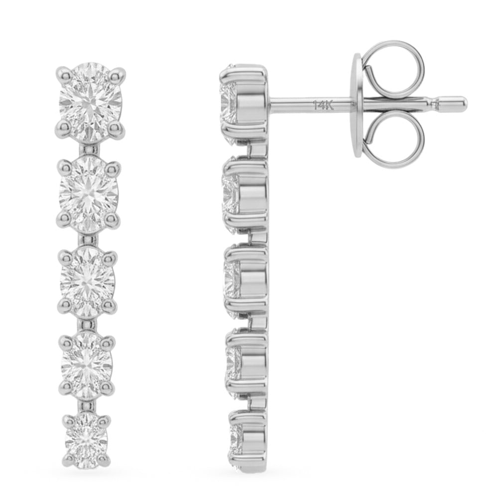 1.10ct 14K White Gold  Diamond Earrings