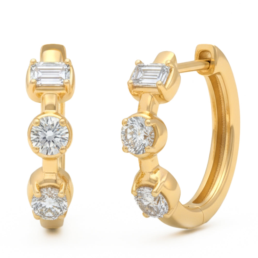 .93ct 14K Yellow Gold  Diamond Earrings