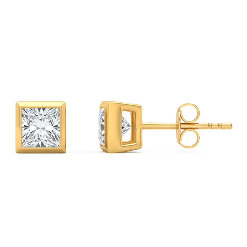 1ct 14K Yellow Gold  Diamond Earrings