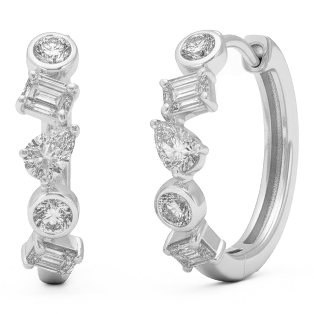 1ct 14K White Gold  Diamond Earrings