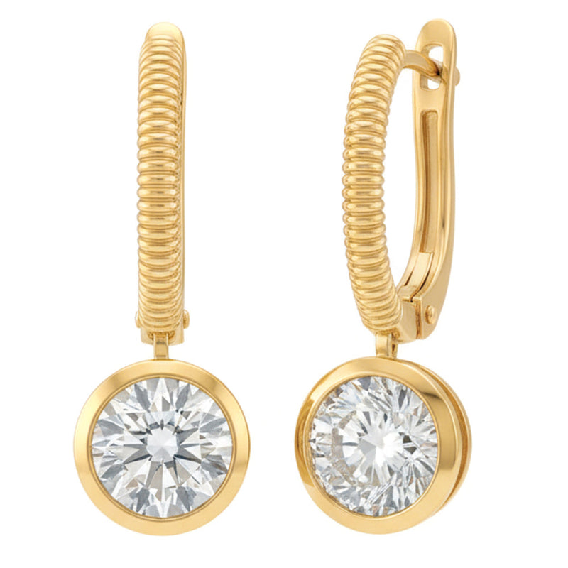 2.1ct 14K Yellow Gold Lab Grown Diamond Earrings