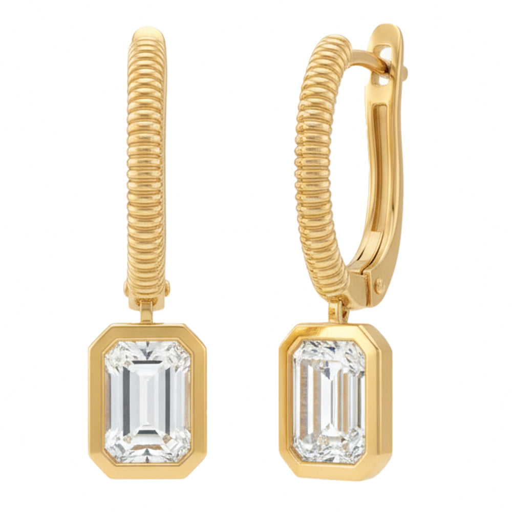 2.1ct 14K Yellow Gold  Diamond Earrings
