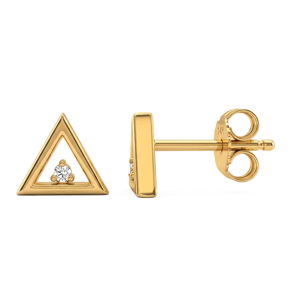 0.02ct 14K Yellow Gold  Diamond Earrings