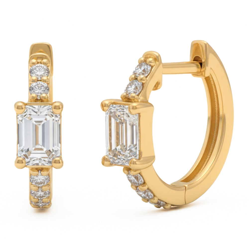 1ct 14K Yellow Gold  Diamond Earrings