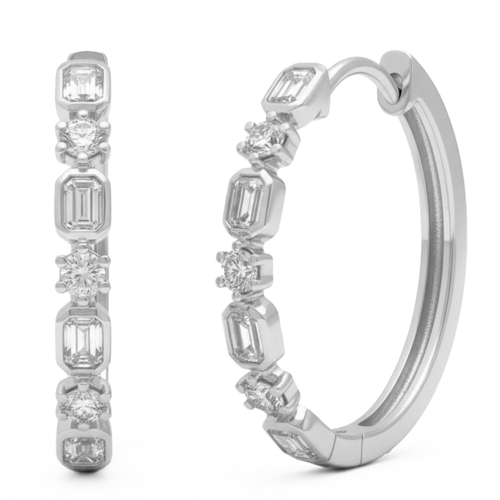 1ct 14K White Gold  Diamond Earrings