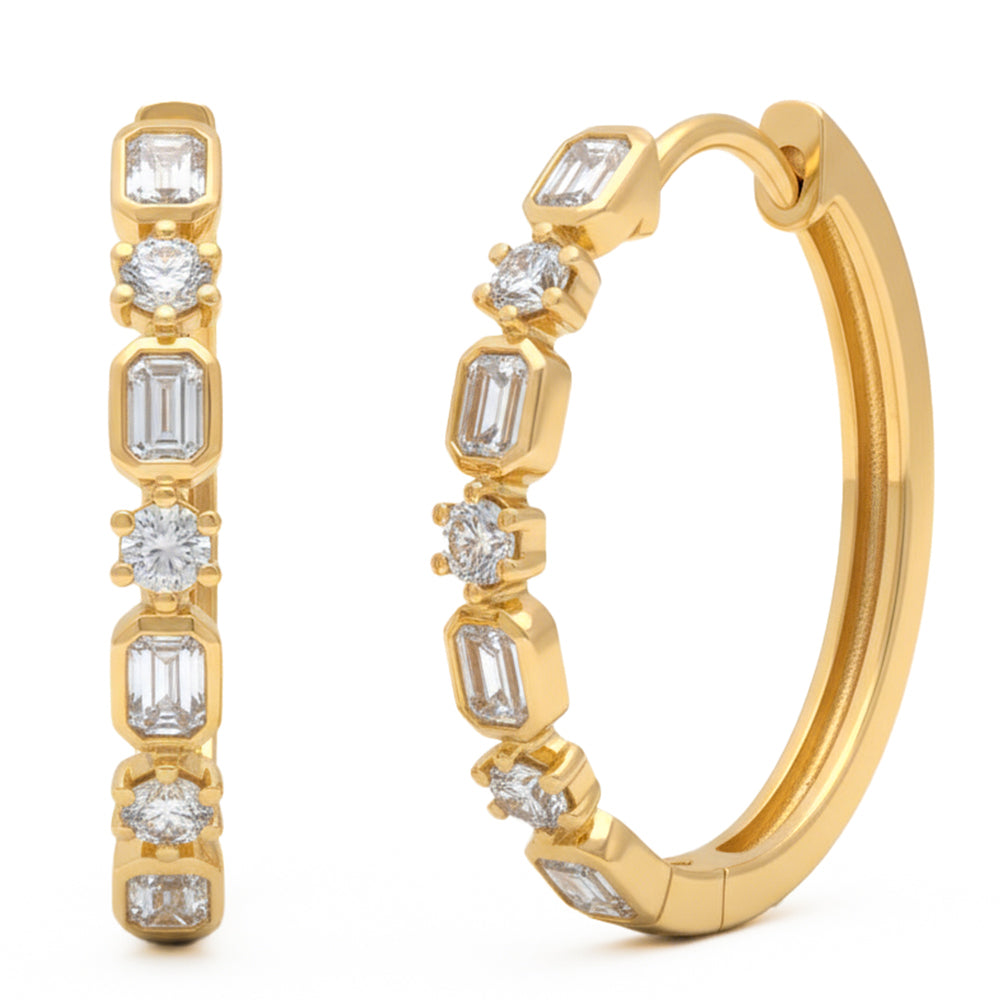 1ct 14K Yellow Gold  Diamond Earrings