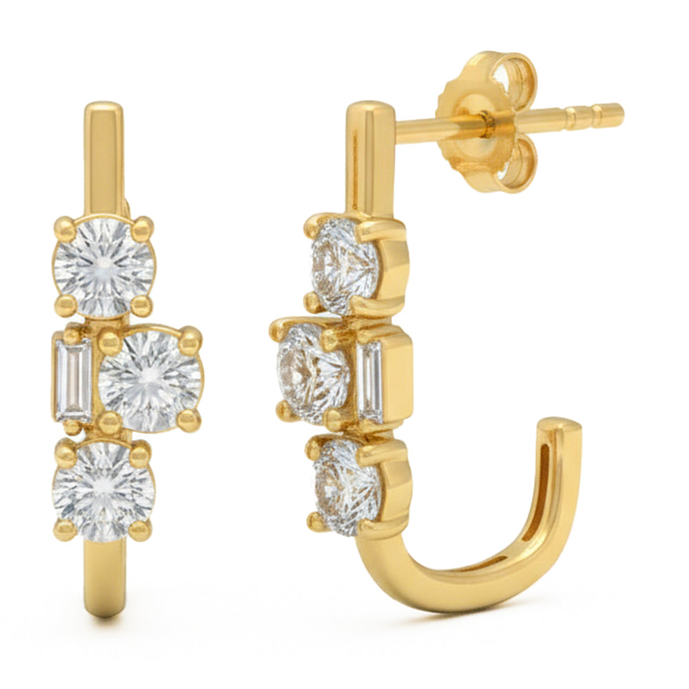 1ct 14K Yellow Gold  Diamond Earrings