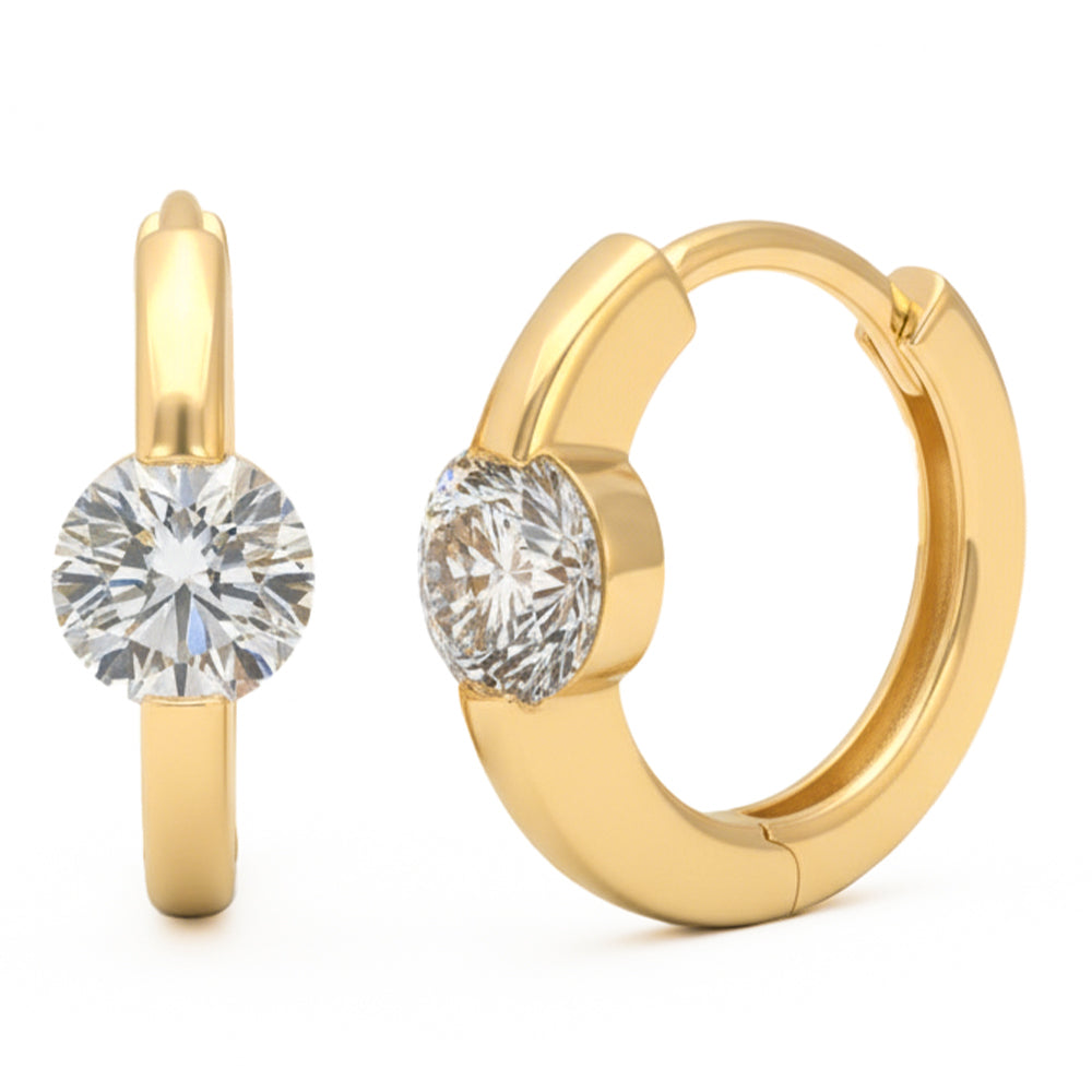 1.06ct 14K Yellow Gold  Diamond Earrings