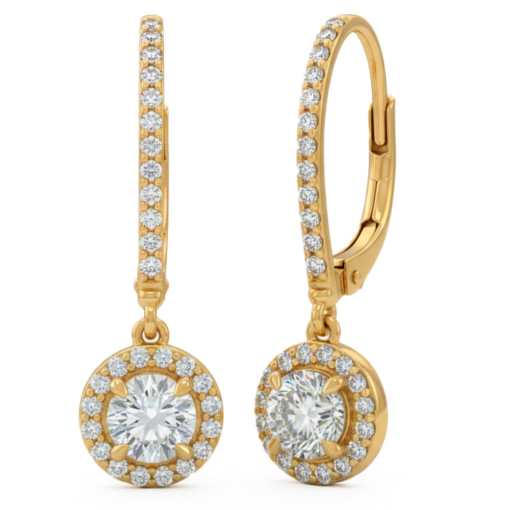 1.54ct 14K Yellow Gold  Diamond Earrings