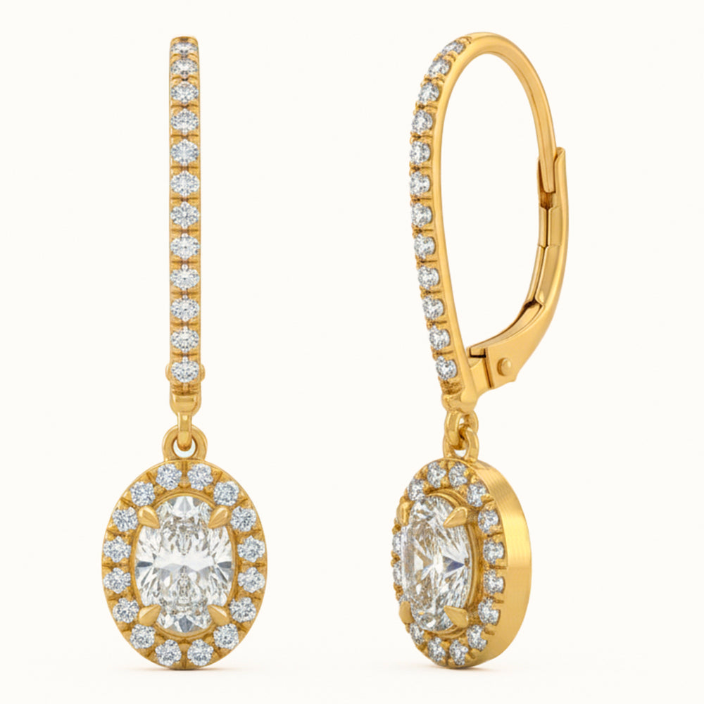 1.54ct 14K Yellow Gold  Diamond Earrings