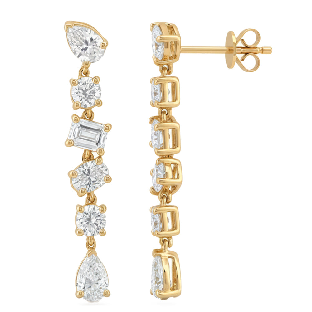 2ct 14K Yellow Gold  Diamond Earrings
