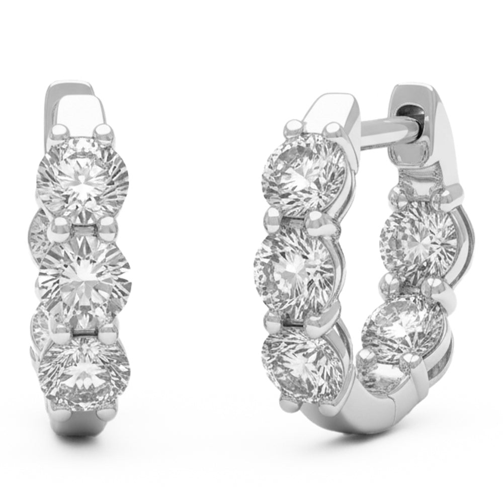 1ct 14K White Gold  Diamond Earrings