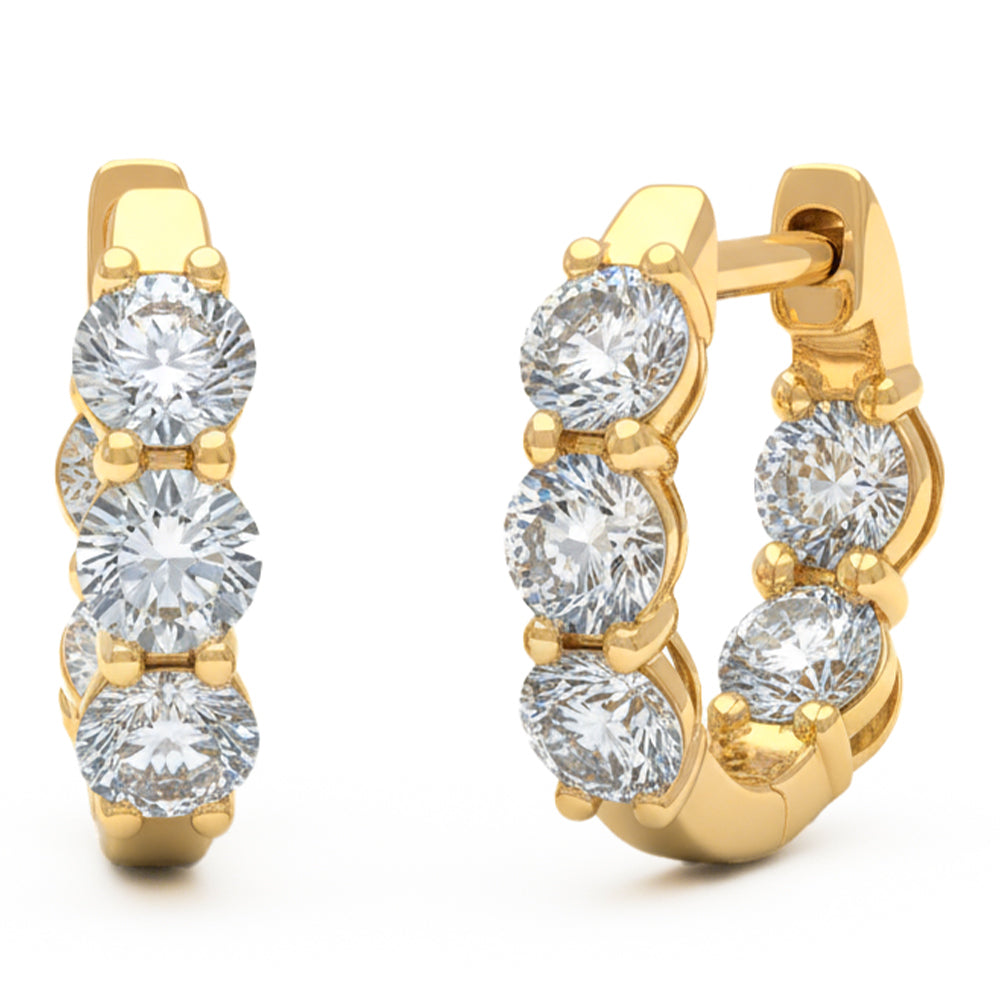 1ct 14K Yellow Gold  Diamond Earrings