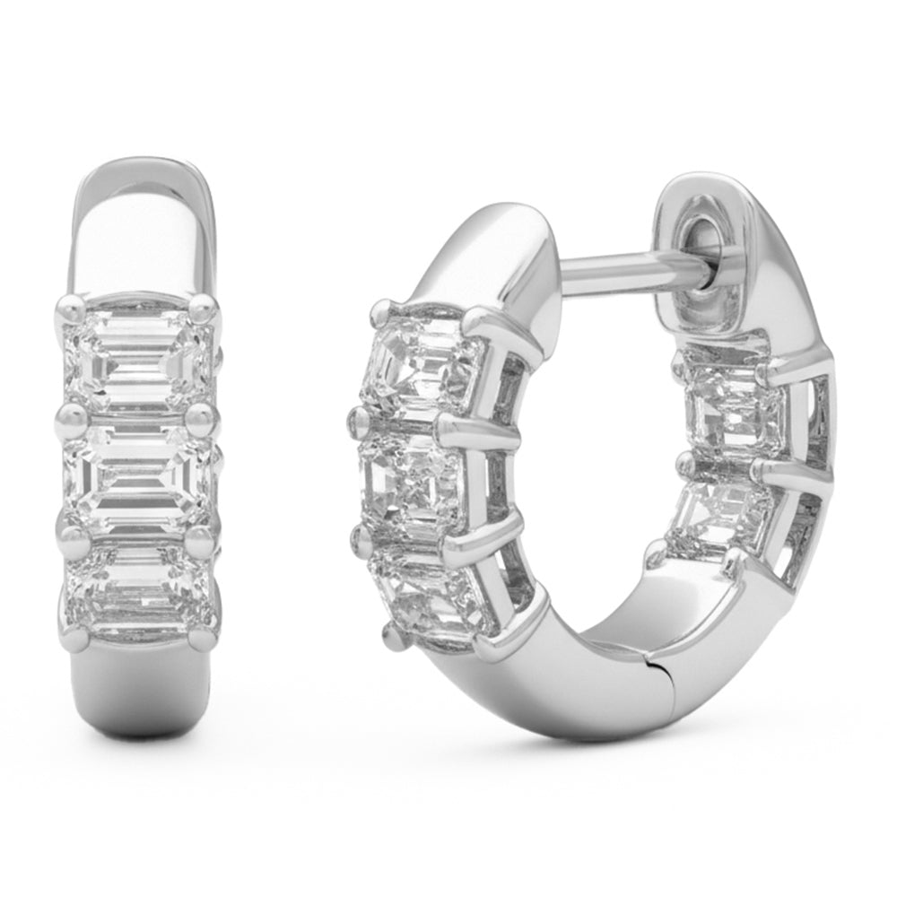 1ct 14K White Gold  Diamond Earrings