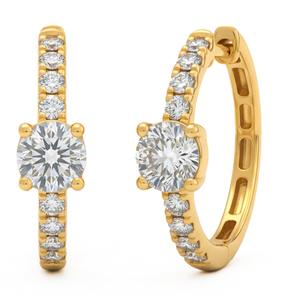 1.54ct 14K Yellow Gold  Diamond Earrings
