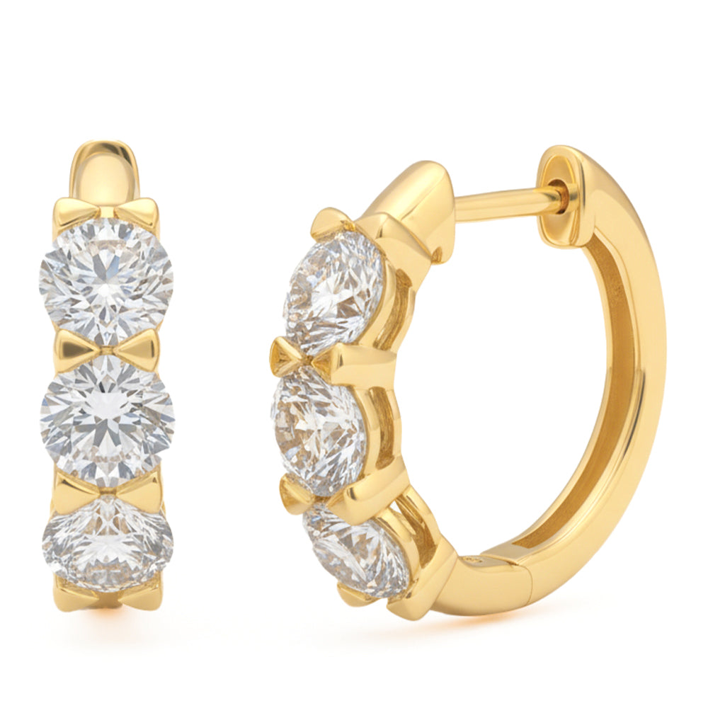 2.04ct 14K Yellow Gold  Diamond Earrings