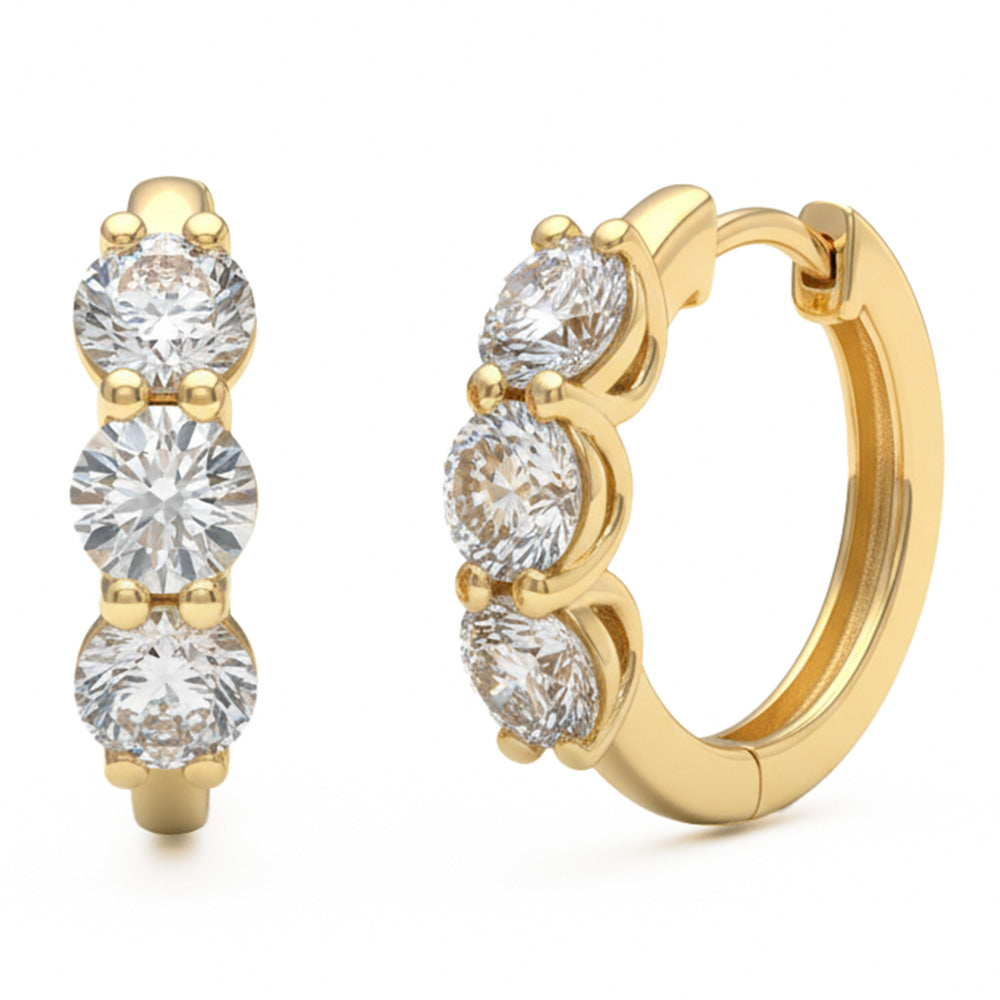 2.03ct 14K Yellow Gold  Diamond Earrings