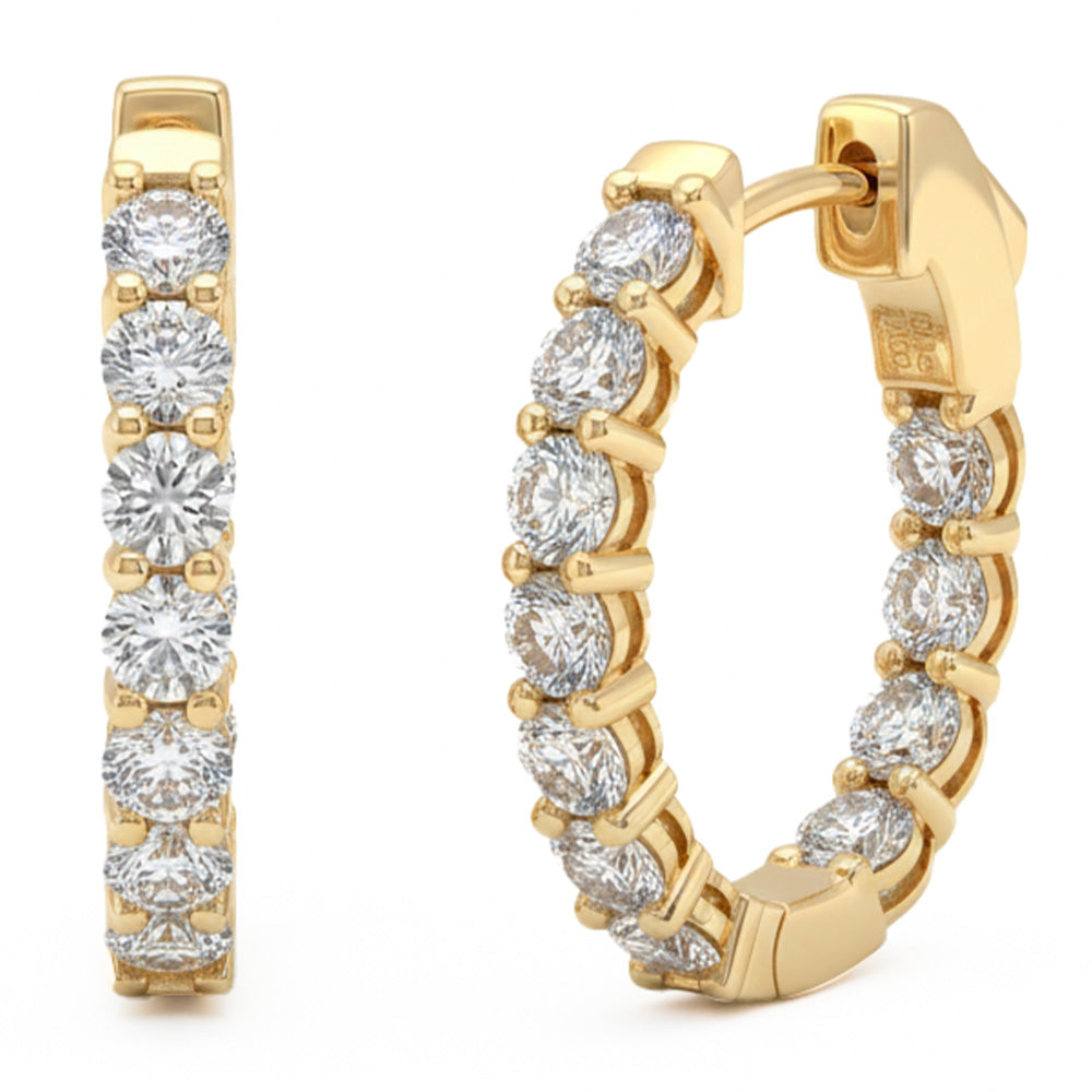 1.98ct 14K Yellow Gold  Diamond Earrings