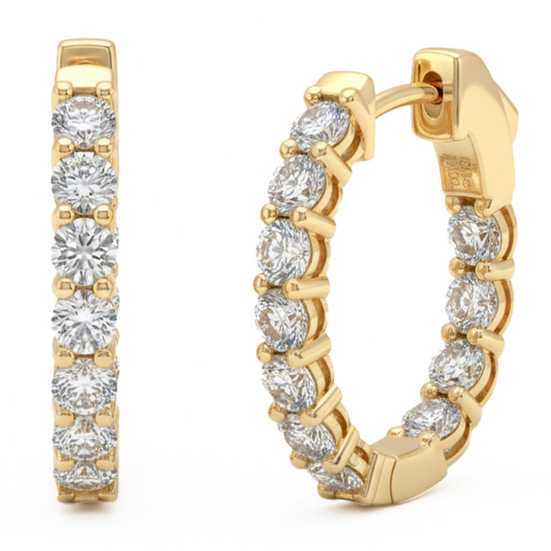 1.98ct 14K Yellow Gold Lab Grown Diamond Earrings