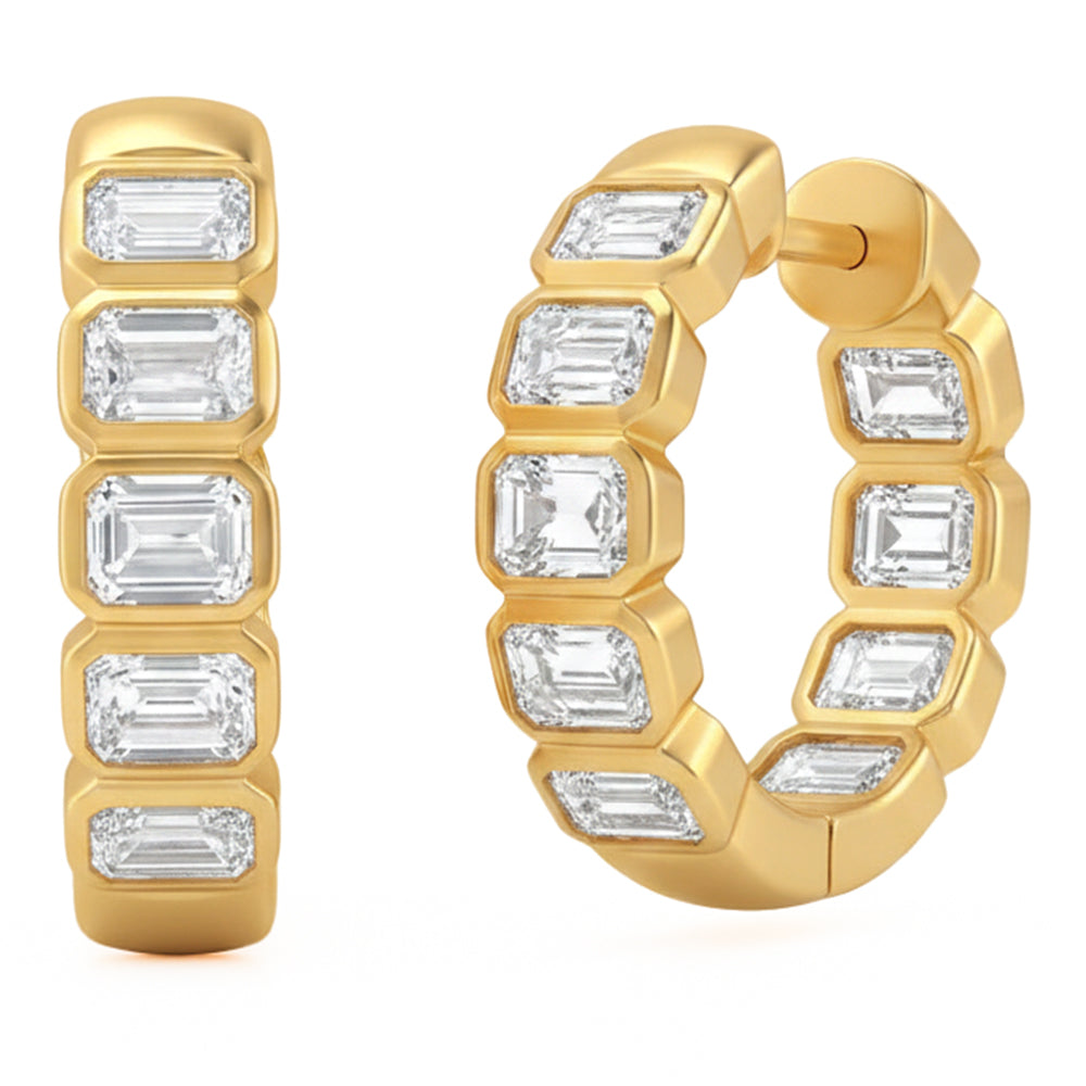 4.35ct 14K Yellow Gold  Diamond Earrings