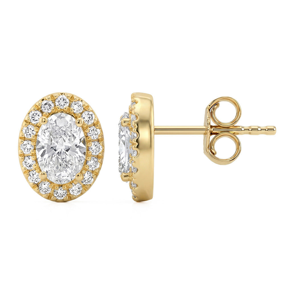 1.32ct 14K Yellow Gold  Diamond Earrings