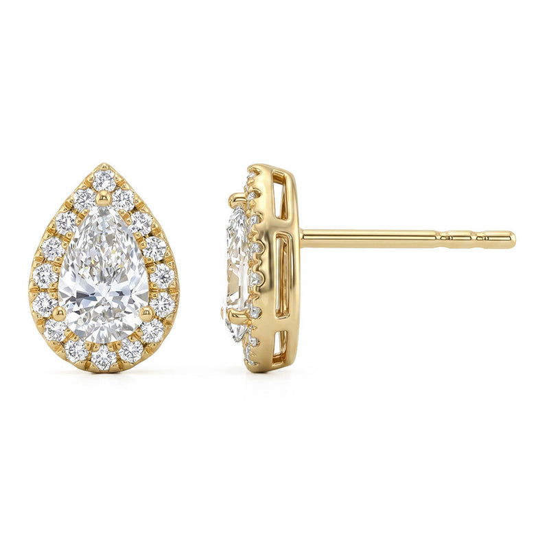 1.33ct 14K Yellow Gold Lab Grown Diamond Earrings