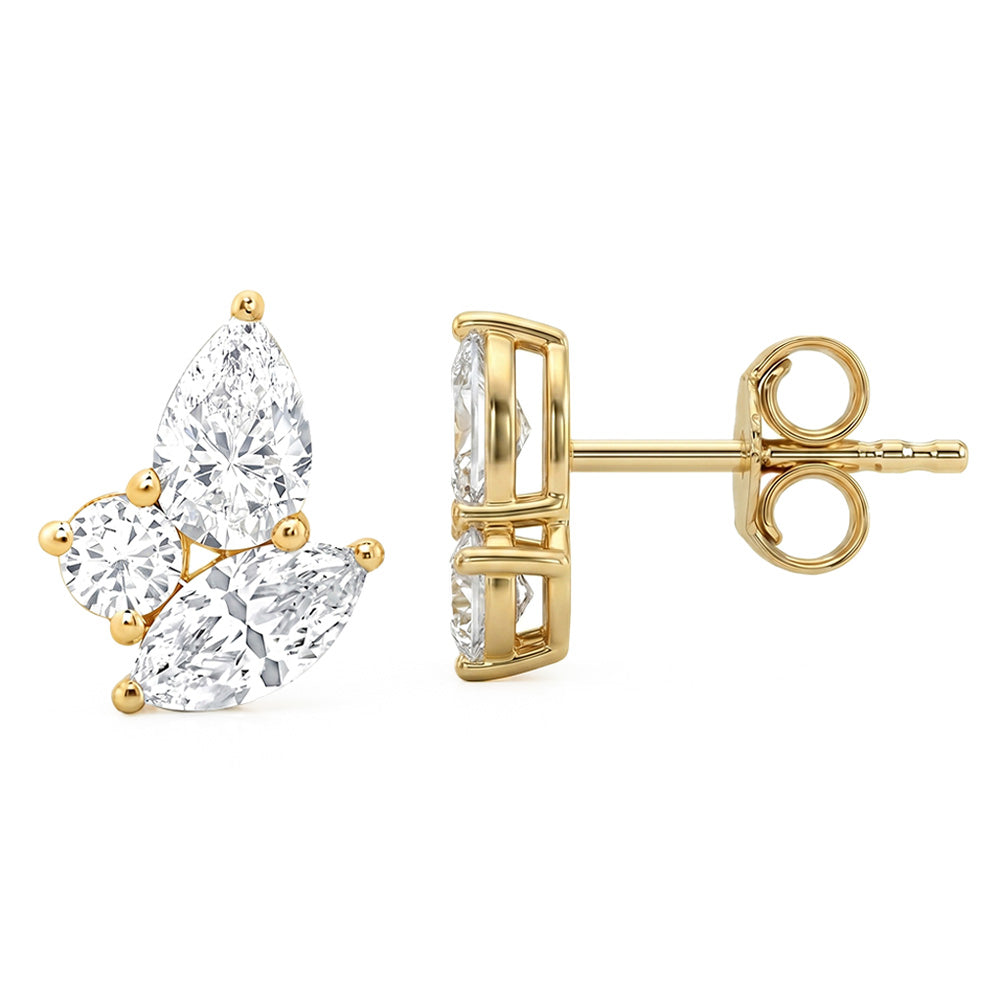 1.50ct 14K Yellow Gold  Diamond Earrings