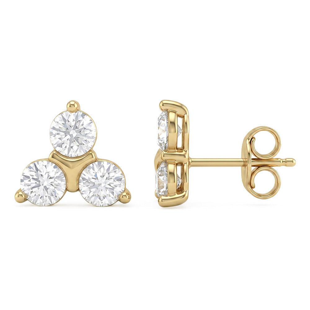2.04ct 14K Yellow Gold  Diamond Earrings