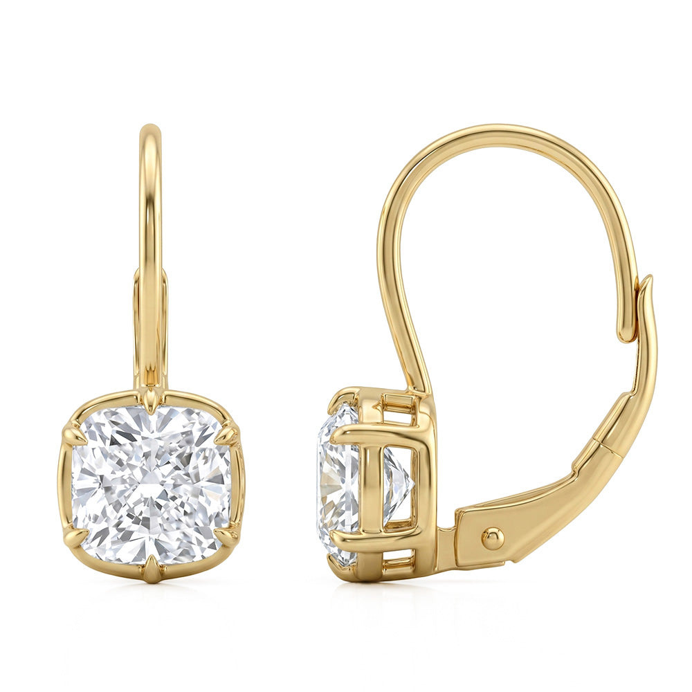 2.06ct 14K Yellow Gold  Diamond Earrings
