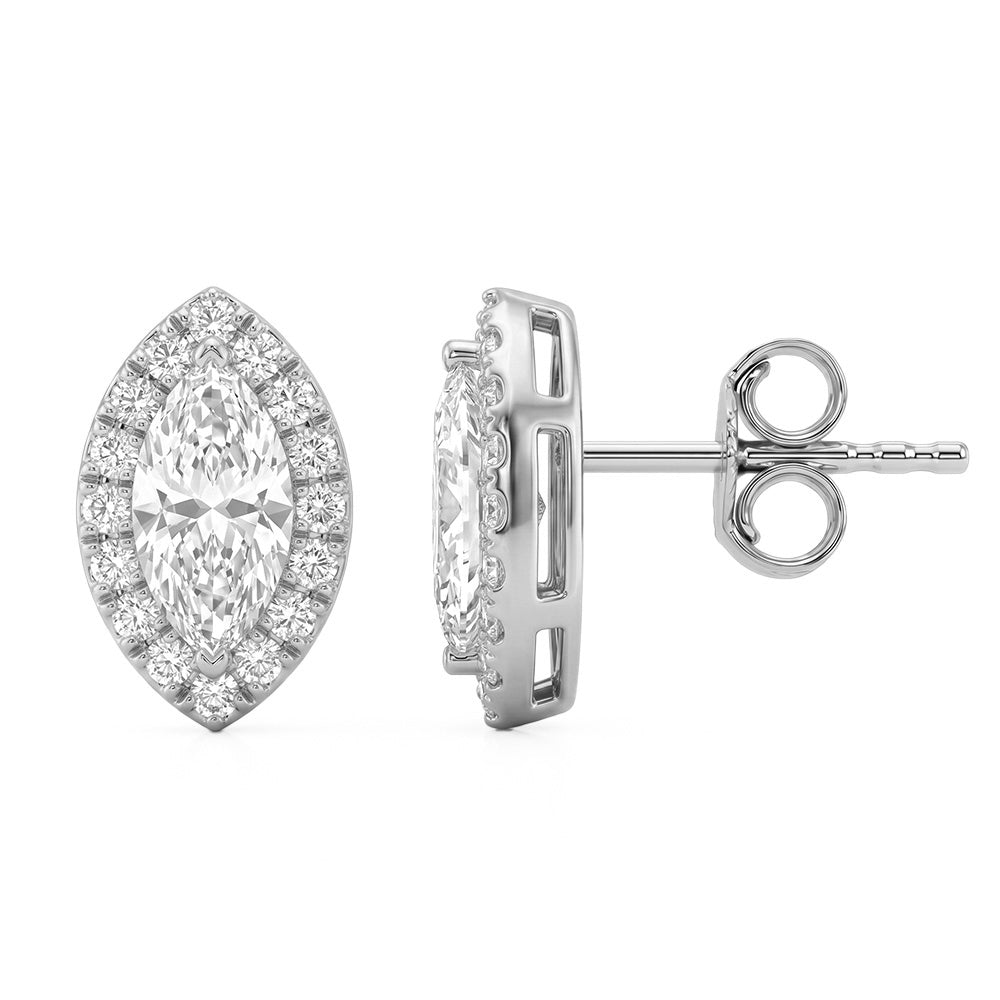 1.33ct 14K White Gold  Diamond Earrings