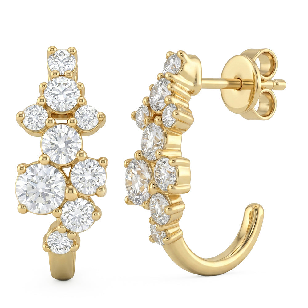 1.00ct 14K Yellow Gold  Diamond Earrings