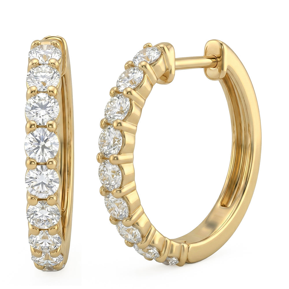 1.00ct 14K Yellow Gold  Diamond Earrings