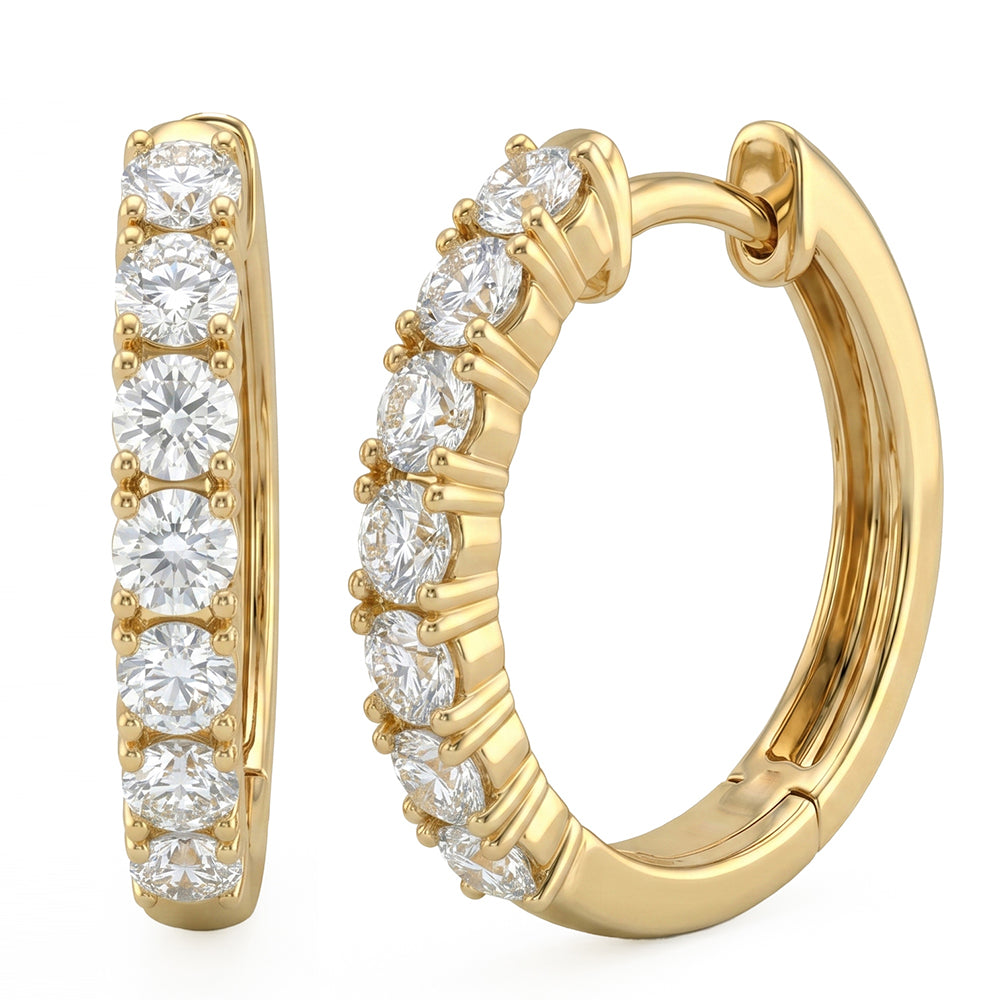 1.00ct 14K Yellow Gold  Diamond Earrings
