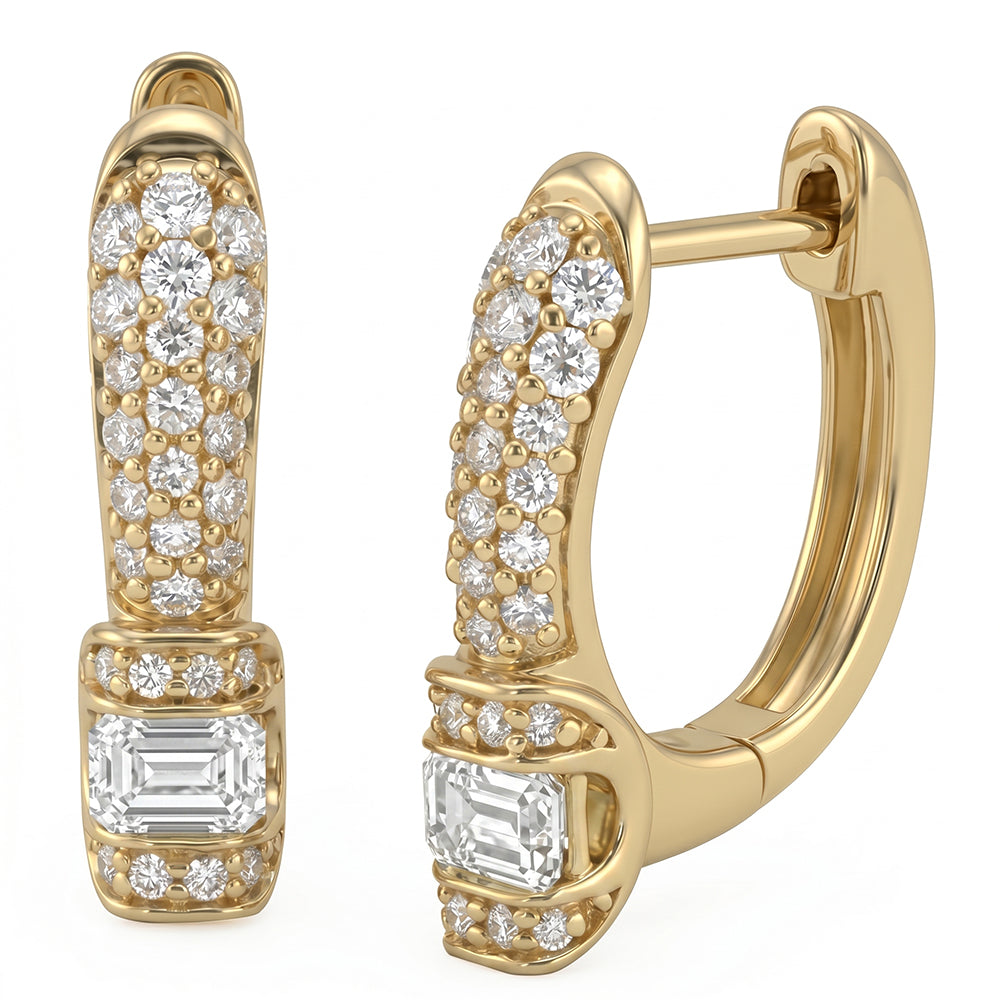 .65ct 14K Yellow Gold  Diamond Earrings