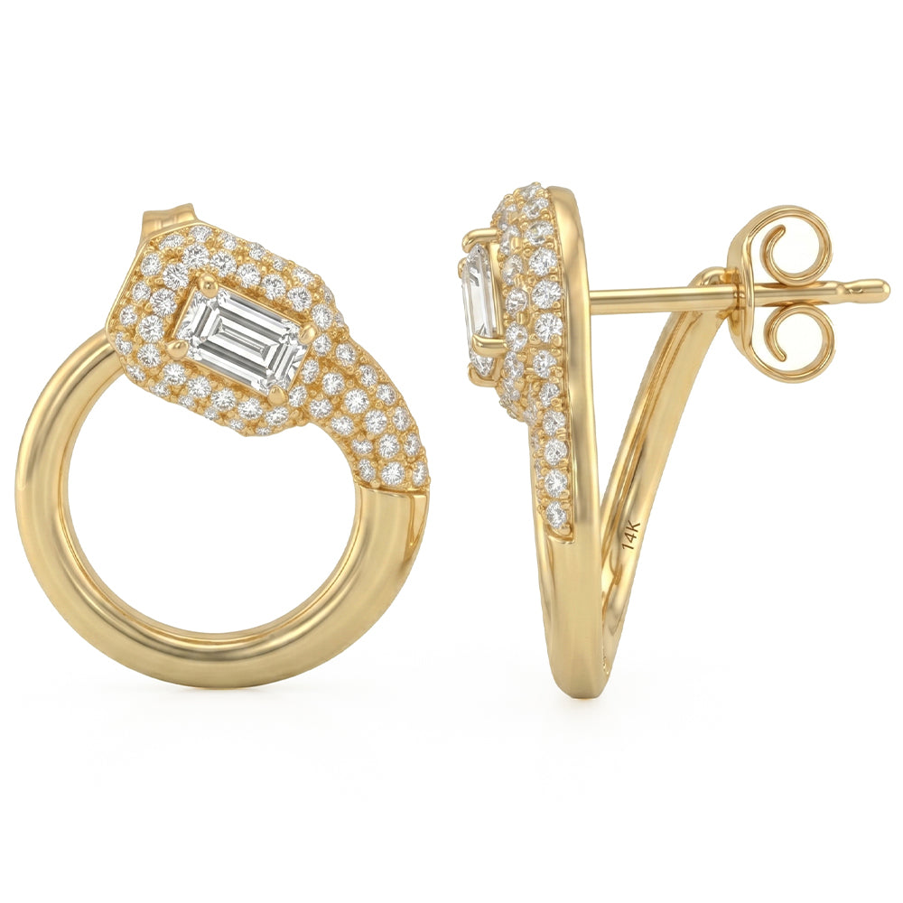 1.31ct 14K Yellow Gold  Diamond Earrings
