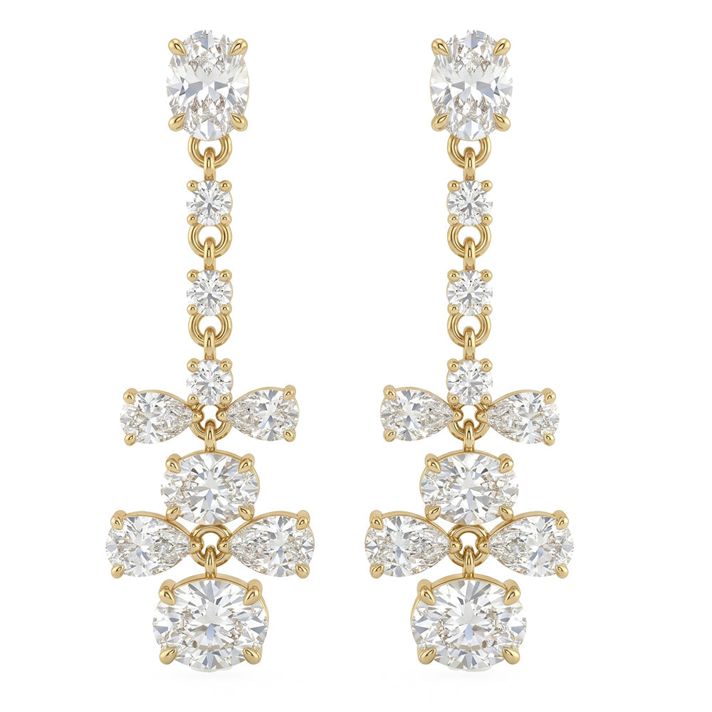 2.48ct 14K Yellow Gold  Diamond Earrings