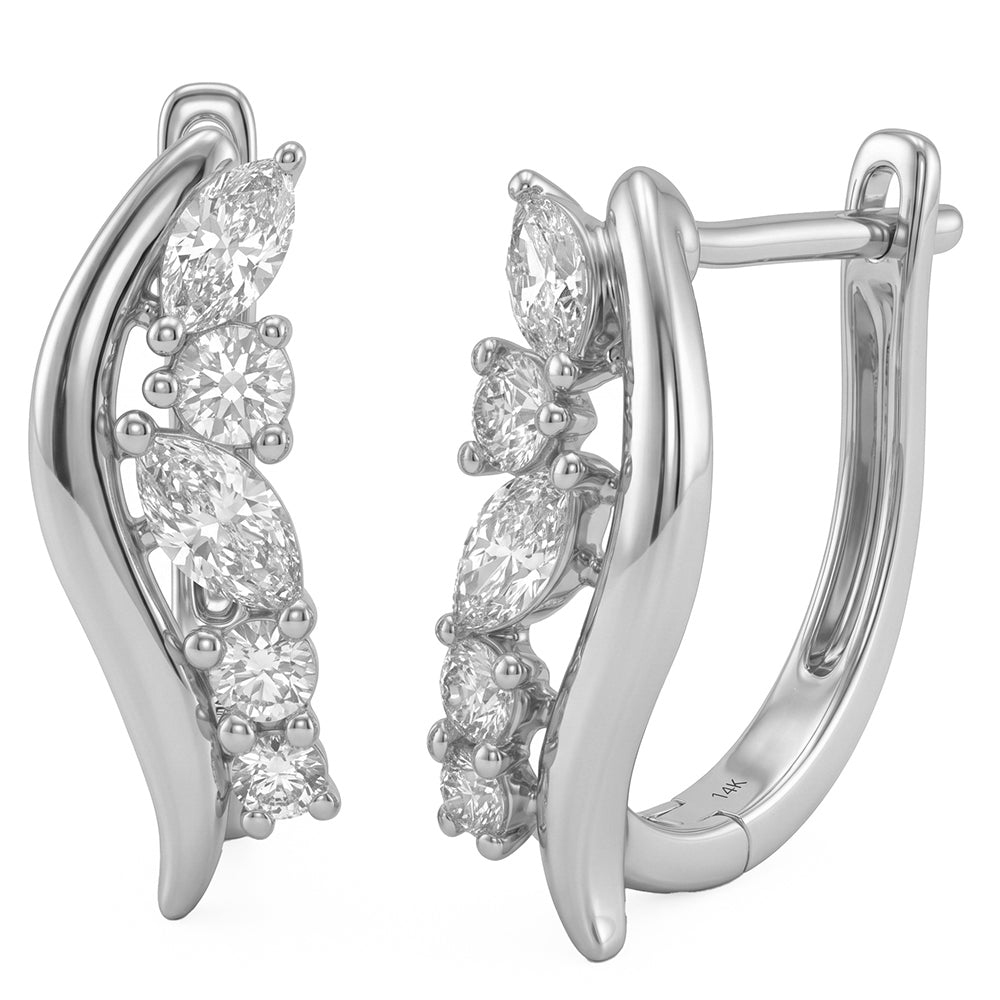 1.00ct 14K White Gold  Diamond Earrings