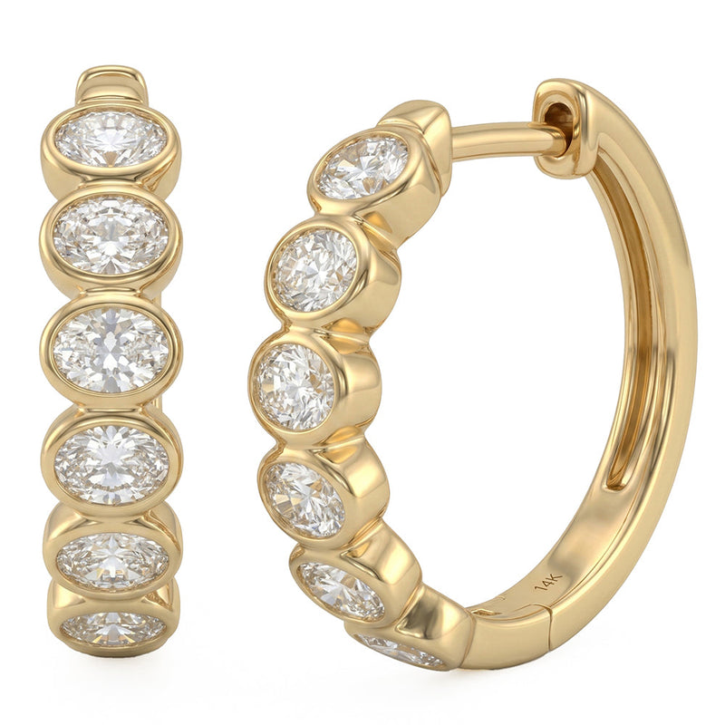 1.08ct 14K Yellow Gold Lab Grown Diamond Earrings