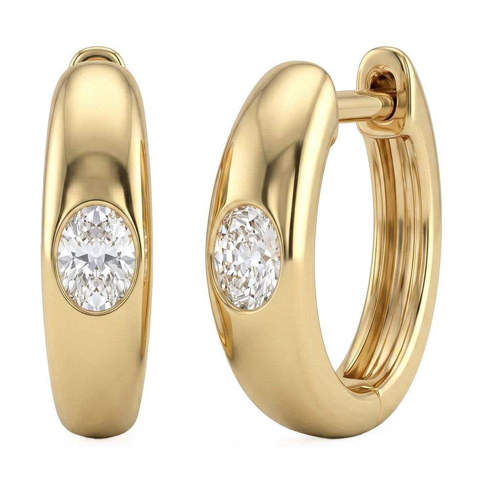 .18ct 14K Yellow Gold  Diamond Earrings