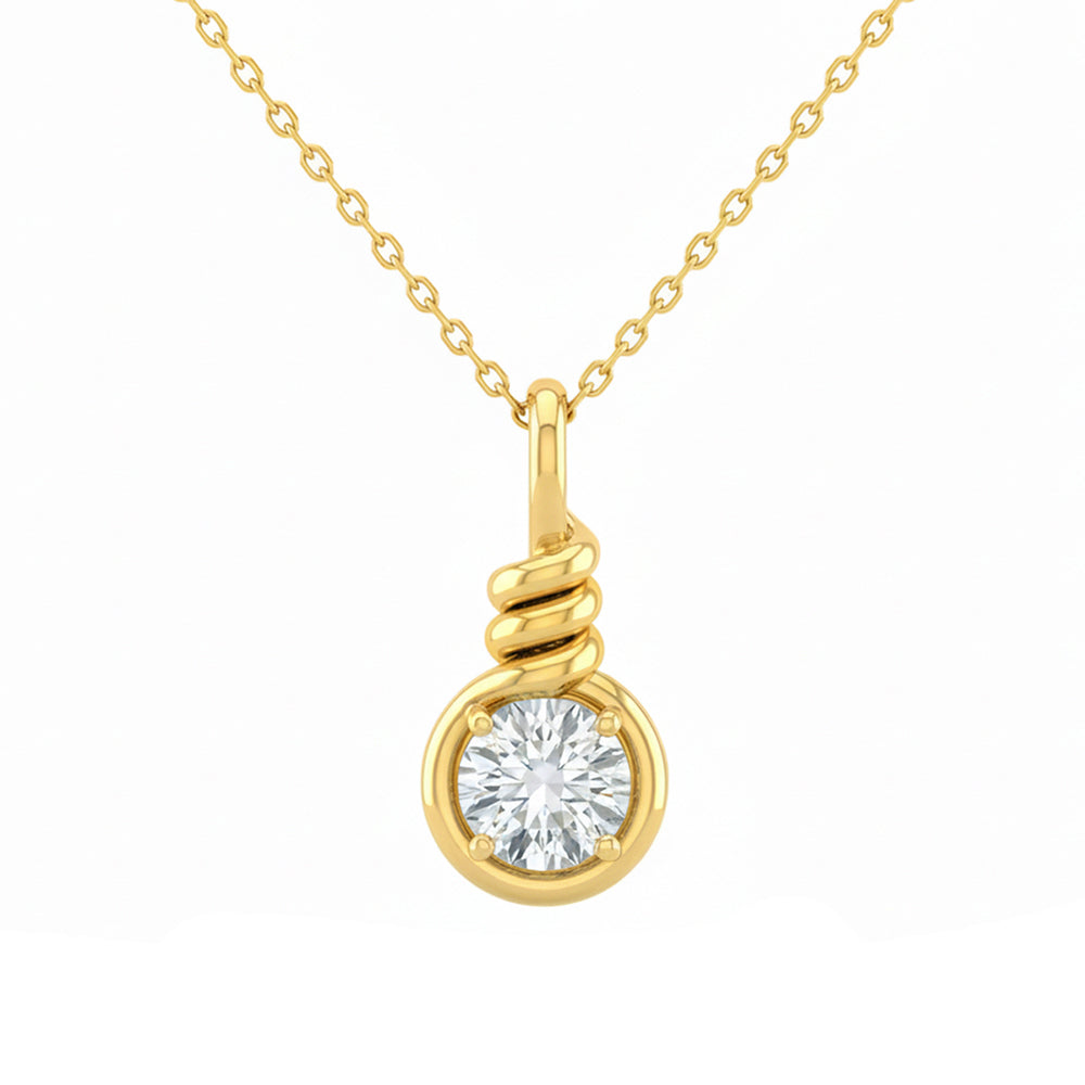 .95ct 14K Yellow Gold  Diamond Necklace 18"