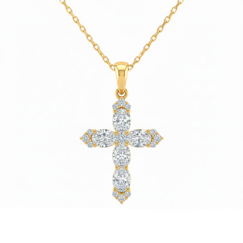 .89ct 14K Yellow Gold  Diamond Necklace 18"