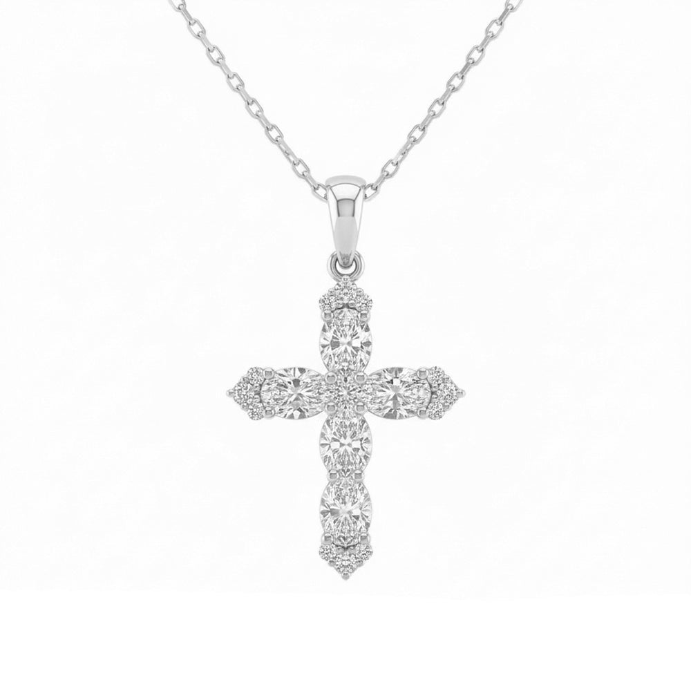 1.15ct 14K White Gold  Diamond Necklace 18"
