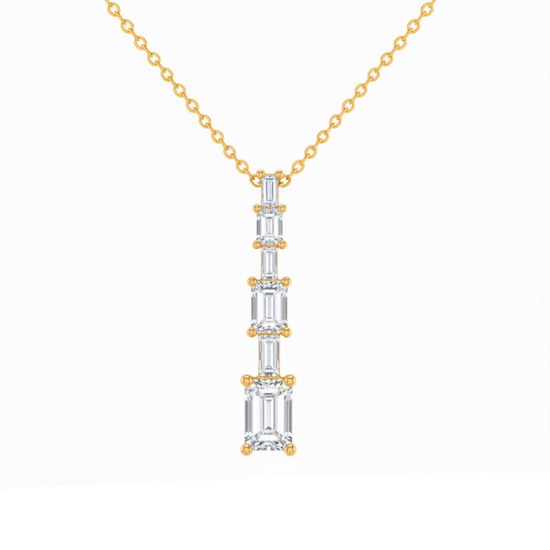 .98ct 14K Yellow Gold Lab Grown Diamond Necklace 18"