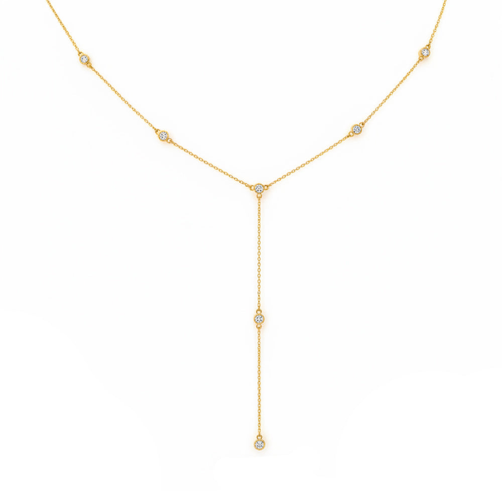 .33ct 14K Yellow Gold  Diamond Necklace 18"
