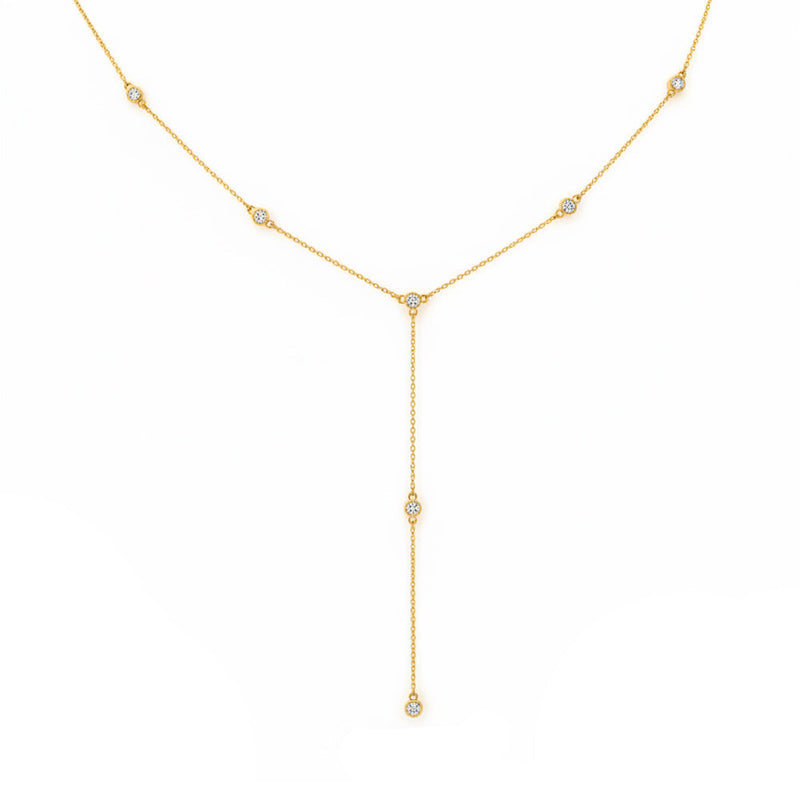 .33ct 14K Yellow Gold Lab Grown Diamond Necklace 18"