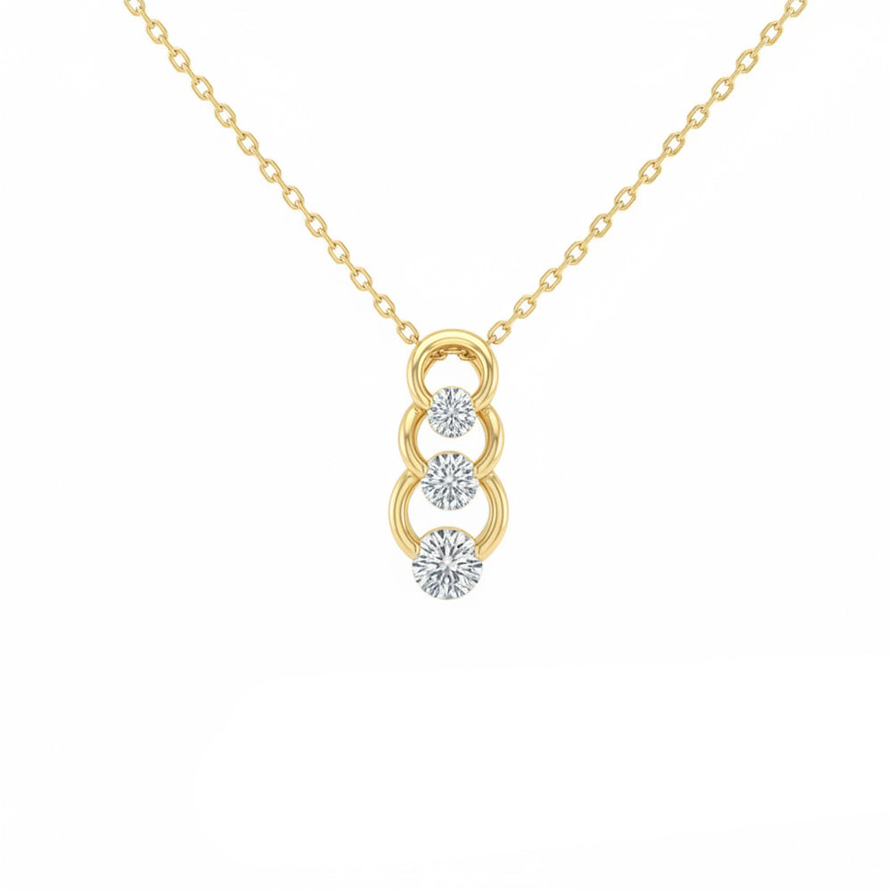 .49ct 14K Yellow Gold  Diamond Necklace 18"