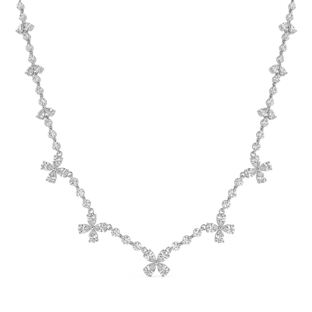 11.75ct 14K White Gold  Diamond Necklace 18"