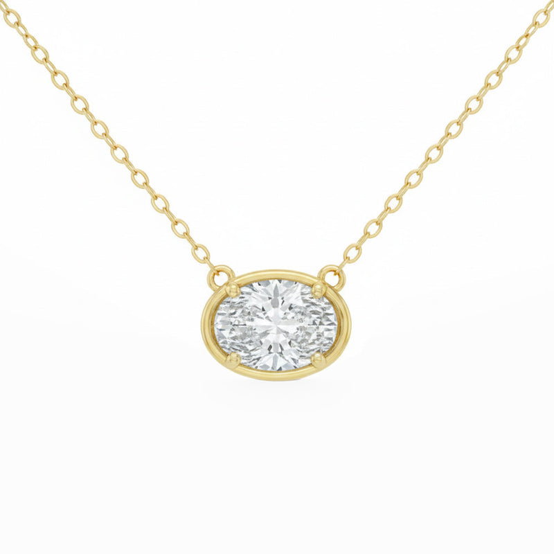 .92ct 14K Yellow Gold Lab Grown Diamond Necklace 18"