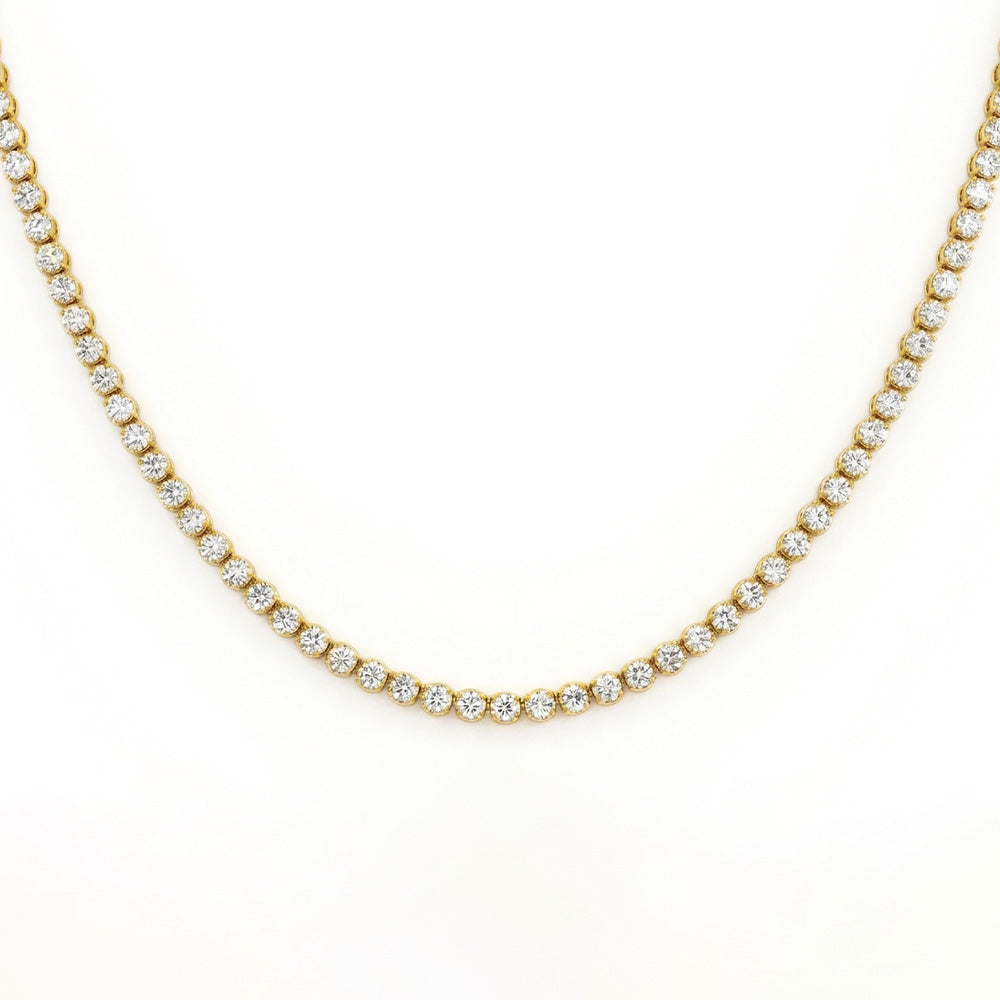 10.00ct 14K Yellow Gold  Diamond Necklace 17"