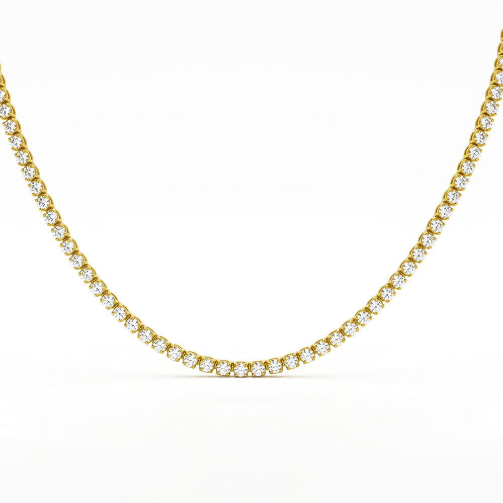 6.97ct 14K Yellow Gold  Diamond Necklace 17"